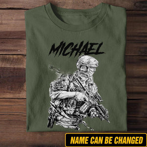 Personalized Soldier/ Veteran With Name Tshirt Printed 23JAN-VD13