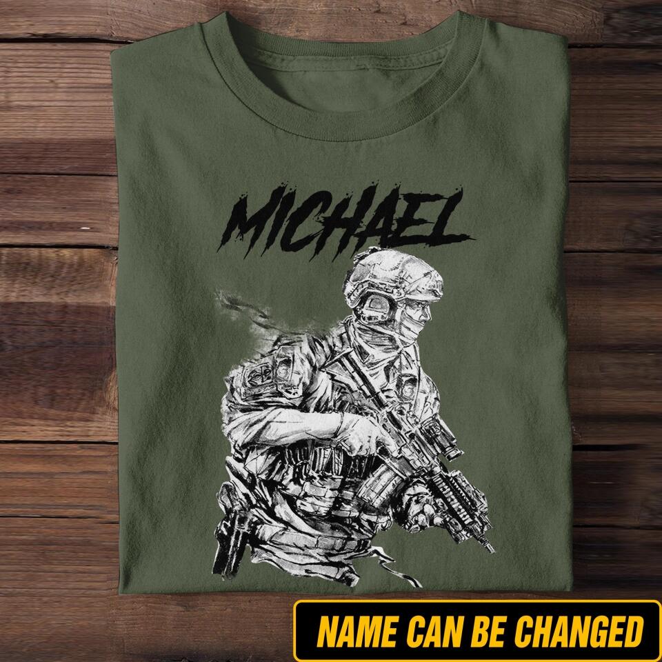 Personalized Soldier/ Veteran With Name Tshirt Printed 23JAN-VD13