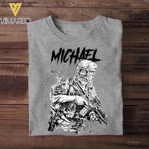 Personalized Soldier/ Veteran With Name Tshirt Printed 23JAN-VD13