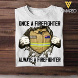 Personalized Once A Firefighter Always A Firefighter Australian Firefighter Tshirt Printed 23JAN-VD14