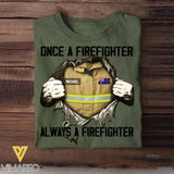 Personalized Once A Firefighter Always A Firefighter Australian Firefighter Tshirt Printed 23JAN-VD14