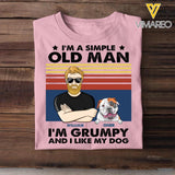 Personalized I'm A Simple Old Man I'm Grumpy And I Like My Dogs Tshirt Printed 23JAN-VD14