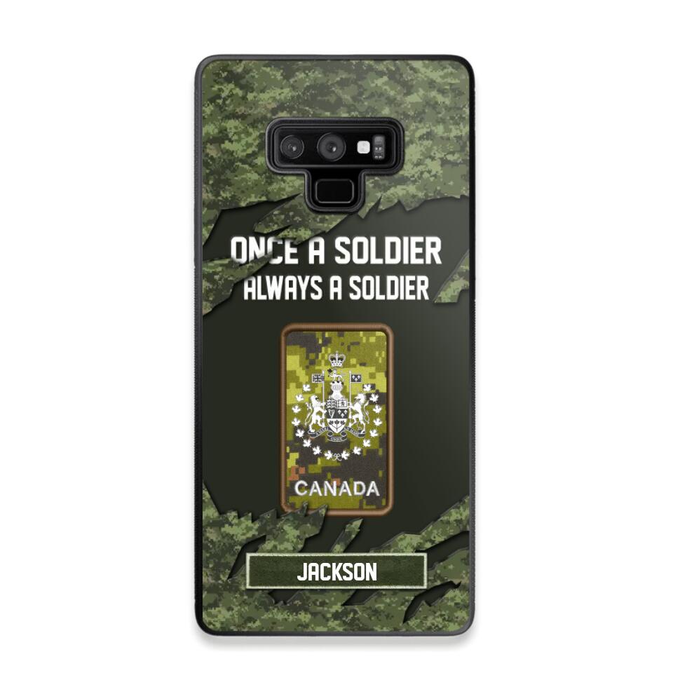 Personalized Canadian Soldier/ Veteran Once A Soldier Always A Soldier Phonecase 3D Printed QTHQ1701