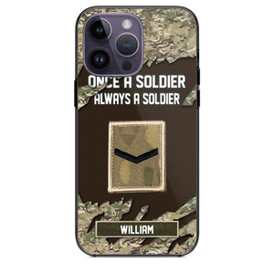 Personalized UK Soldier/ Veteran Once A Soldier Always A Soldier Phonecase 3D Printed QTHQ1701