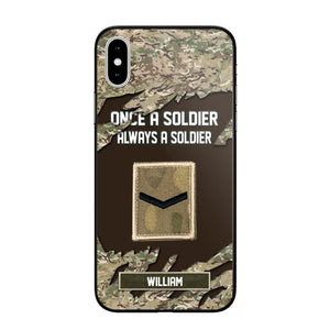 Personalized UK Soldier/ Veteran Once A Soldier Always A Soldier Phonecase 3D Printed QTHQ1701