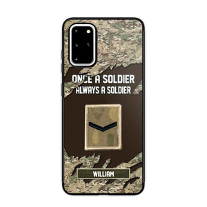 Personalized UK Soldier/ Veteran Once A Soldier Always A Soldier Phonecase 3D Printed QTHQ1701