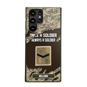 Personalized UK Soldier/ Veteran Once A Soldier Always A Soldier Phonecase 3D Printed QTHQ1701