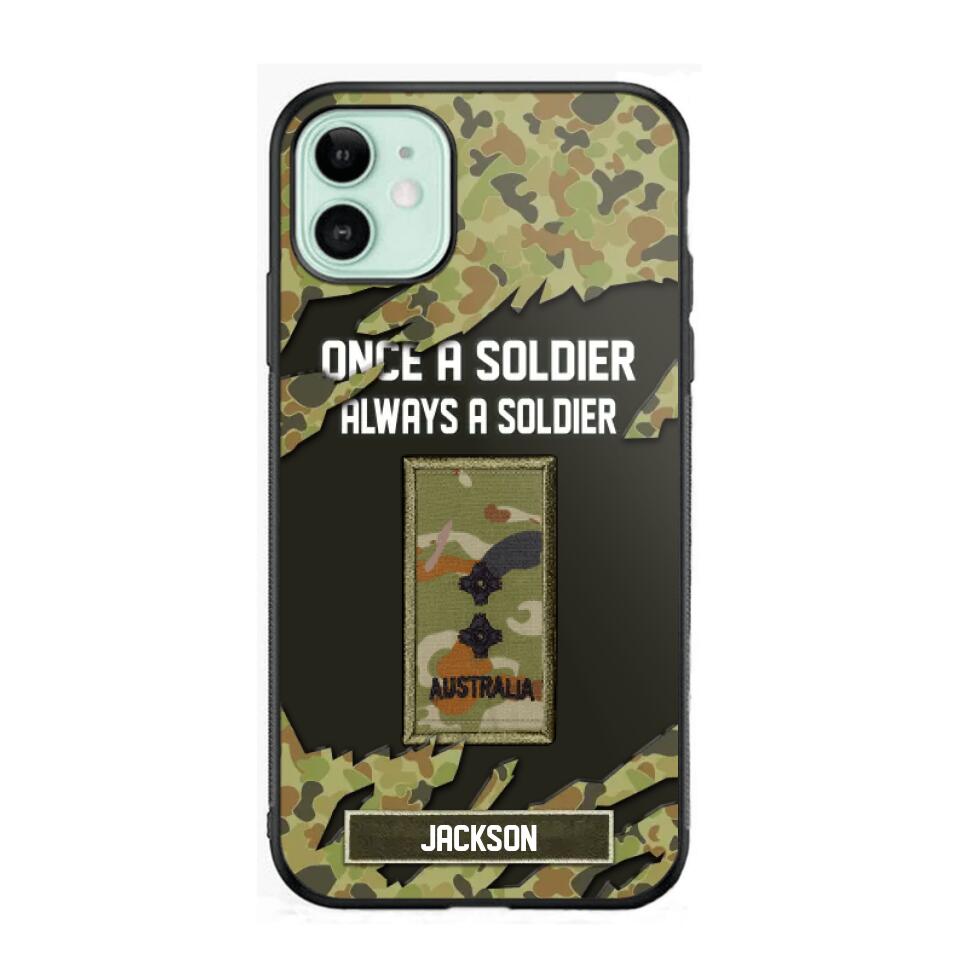 Personalized Australian Soldier/ Veteran Once A Soldier Always A Soldier Phonecase 3D Printed QTHQ1701