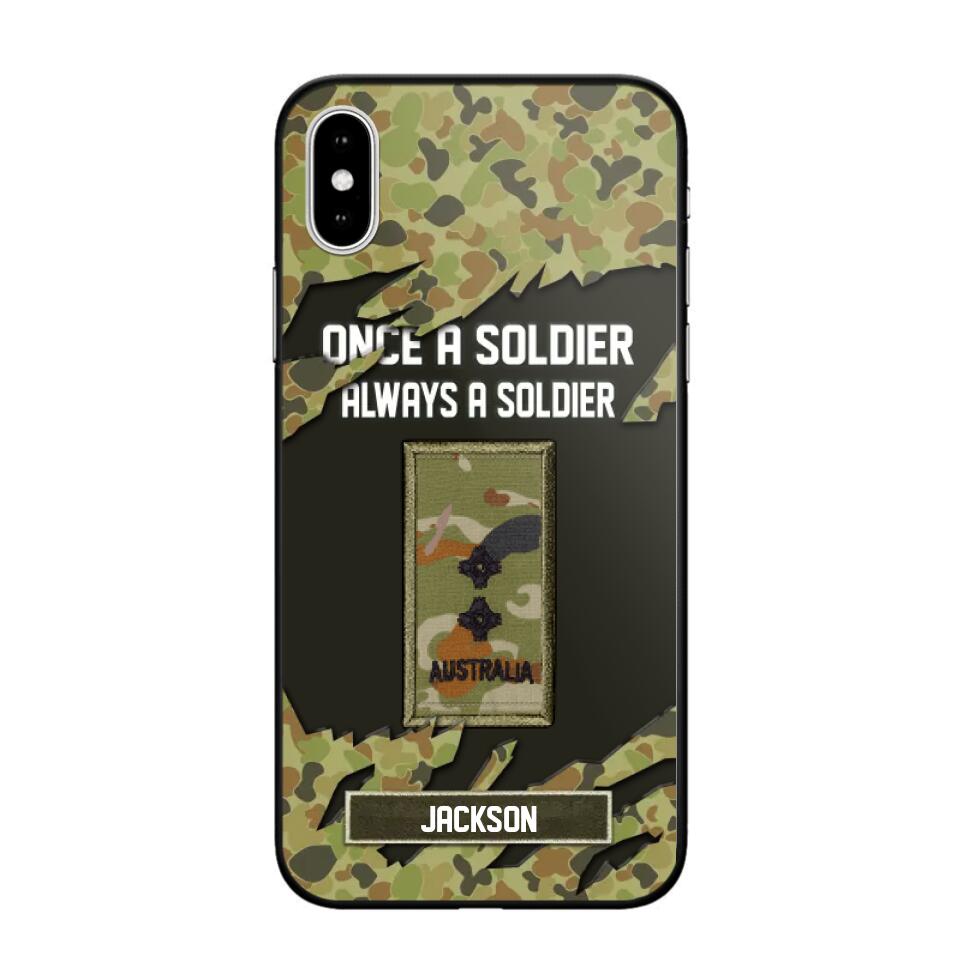 Personalized Australian Soldier/ Veteran Once A Soldier Always A Soldier Phonecase 3D Printed QTHQ1701