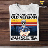 Personalized I'm A Grumpy Australian Old Veteran I Can Fix Stupid Rank Camo Printed Tshirts 23FEB-HQ01