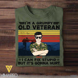 Personalized I'm A Grumpy Norwegian Old Veteran I Can Fix Stupid Rank Camo Printed Tshirts 23FEB-HQ01