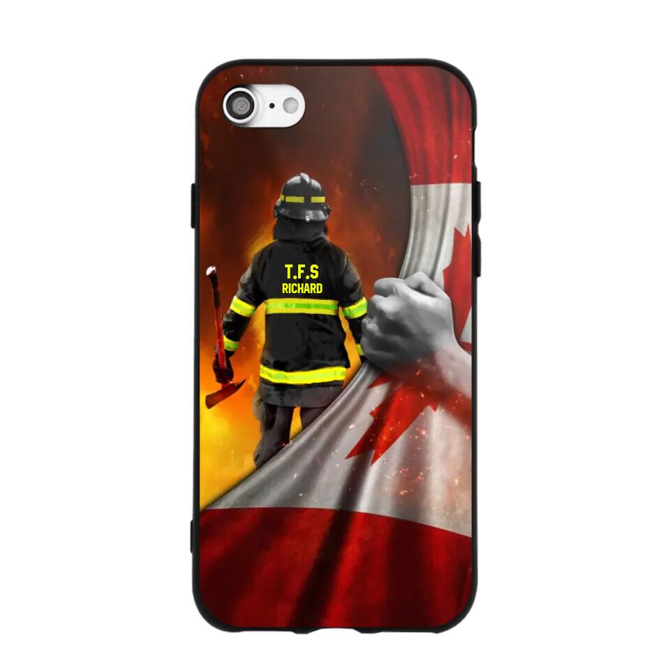 Personalized Canadian Firefighter Uniform Flag Phonecase Printed 23FEB-DT01