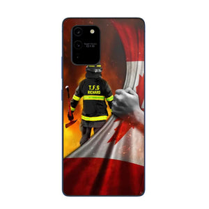 Personalized Canadian Firefighter Uniform Flag Phonecase Printed 23FEB-DT01