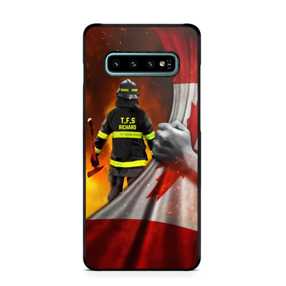 Personalized Canadian Firefighter Uniform Flag Phonecase Printed 23FEB-DT01