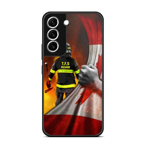 Personalized Canadian Firefighter Uniform Flag Phonecase Printed 23FEB-DT01