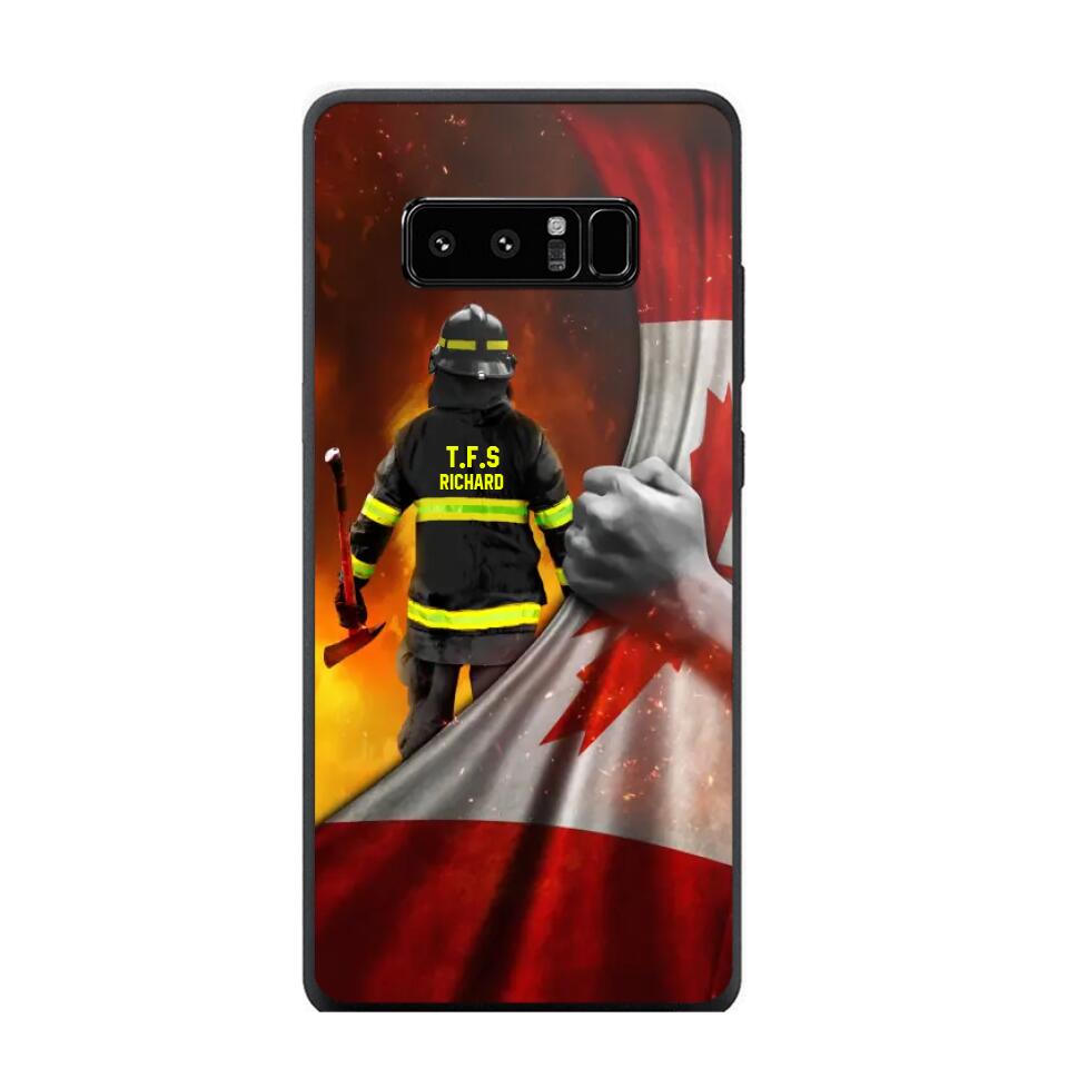 Personalized Canadian Firefighter Uniform Flag Phonecase Printed 23FEB-DT01