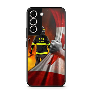 Personalized Canadian Firefighter Uniform Flag Phonecase Printed 23FEB-DT01