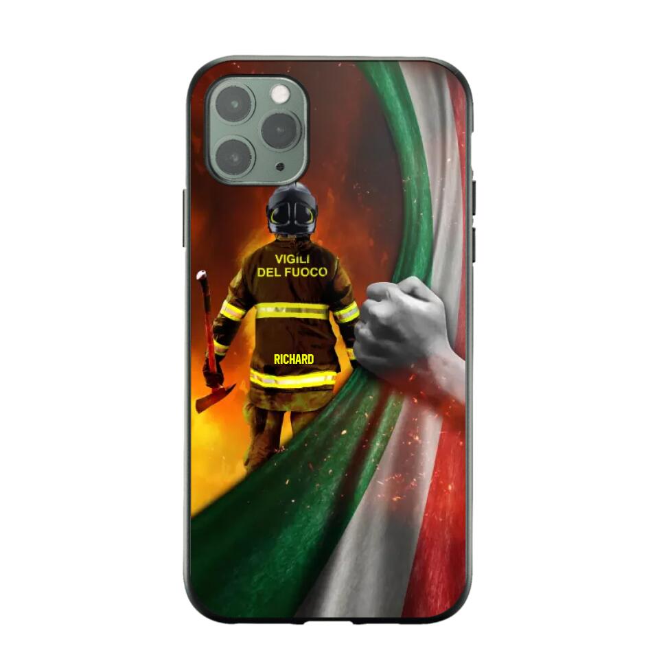 Personalized Italian Firefighter Uniform Flag Phonecase Printed 23FEB-DT01