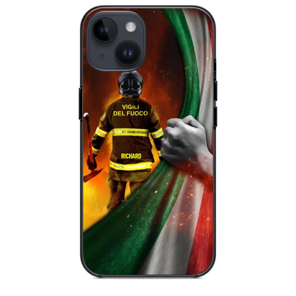 Personalized Italian Firefighter Uniform Flag Phonecase Printed 23FEB-DT01