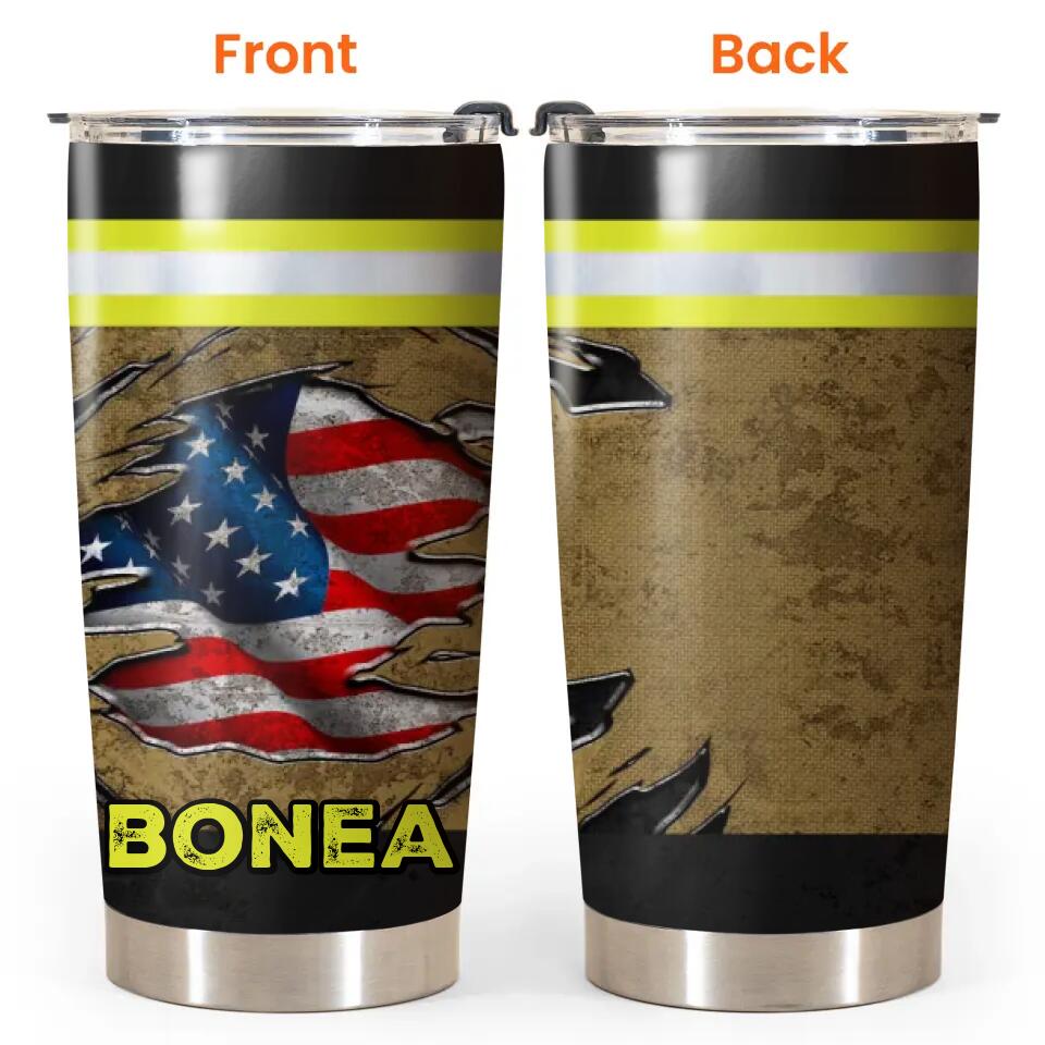 Personalized US Firefighter Tumbler Printed 23FEB-HQ01