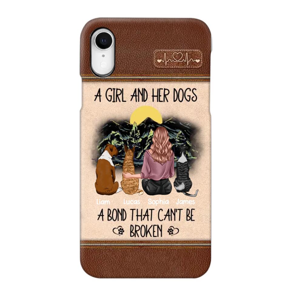 Personalized A Girl And Her Dogs A Bond That Can't Be Broken Phonecase Printed 23FEB-VD02