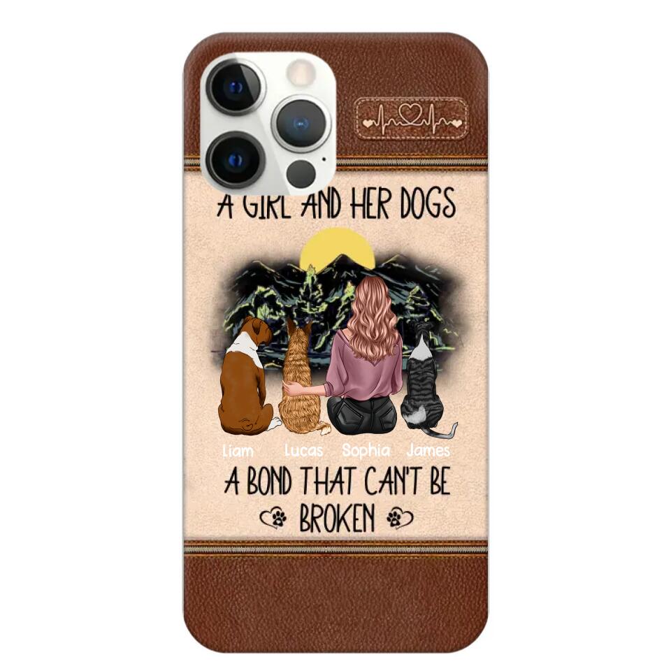 Personalized A Girl And Her Dogs A Bond That Can't Be Broken Phonecase Printed 23FEB-VD02