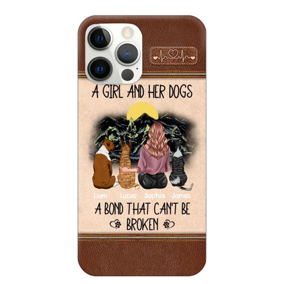 Personalized A Girl And Her Dogs A Bond That Can't Be Broken Phonecase Printed 23FEB-VD02