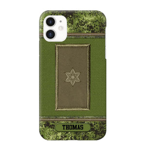 Personalized Danish Soldier/ Veteran Rank Camo Phonecase Printed 23FEB-DT03