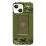 Personalized Danish Soldier/ Veteran Rank Camo Phonecase Printed 23FEB-DT03