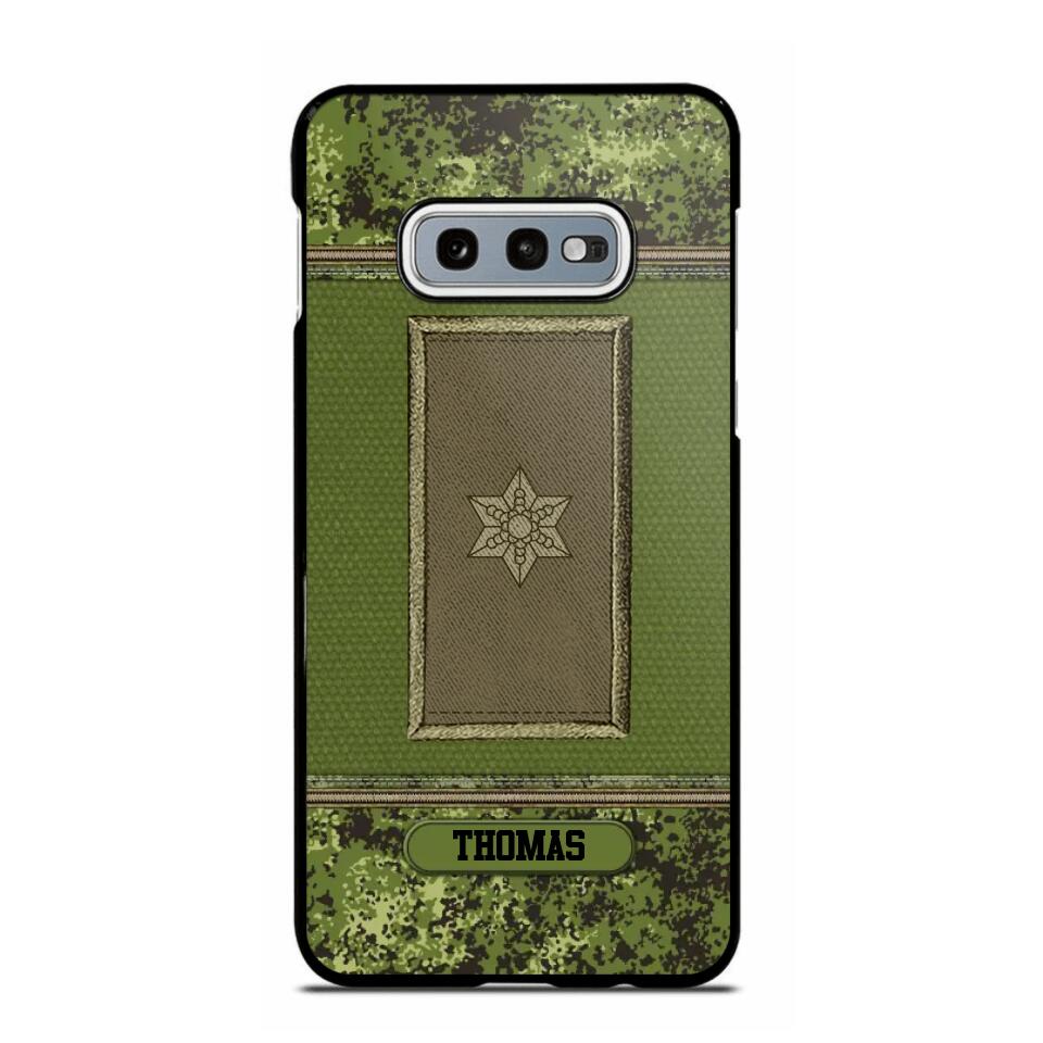 Personalized Danish Soldier/ Veteran Rank Camo Phonecase Printed 23FEB-DT03