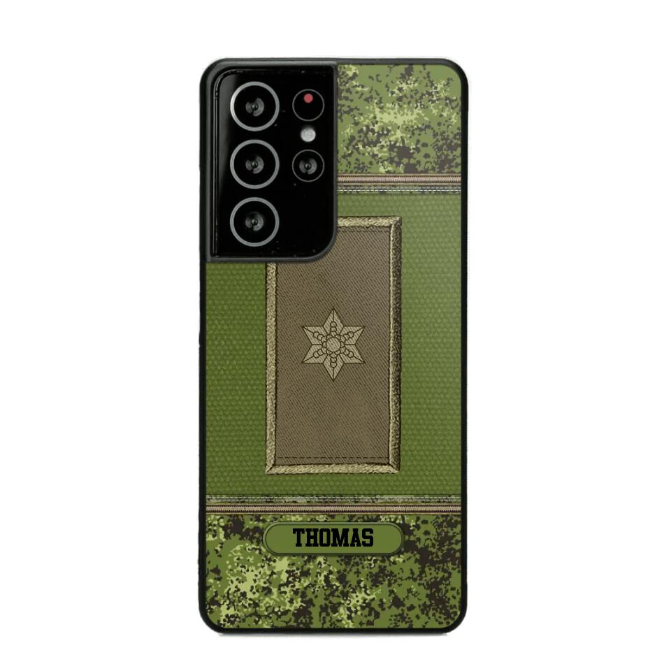 Personalized Danish Soldier/ Veteran Rank Camo Phonecase Printed 23FEB-DT03