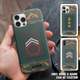 Personalized Belgium Soldier/ Veteran Rank Camo Phonecase Printed 23FEB-DT03