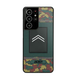 Personalized Belgium Soldier/ Veteran Rank Camo Phonecase Printed 23FEB-DT03