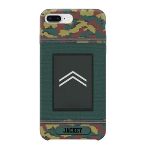 Personalized Belgium Soldier/ Veteran Rank Camo Phonecase Printed 23FEB-DT03