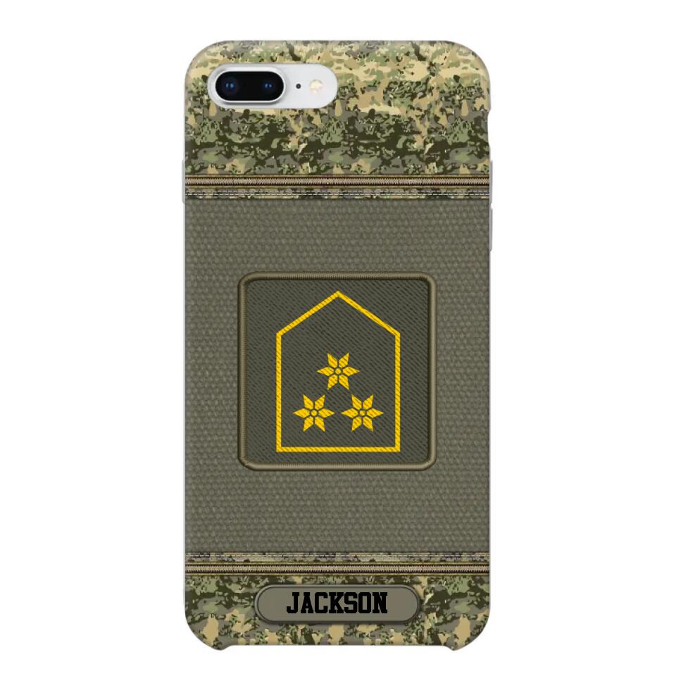 Personalized Austrian Soldier/ Veteran Rank Camo Phonecase Printed 23FEB-DT03