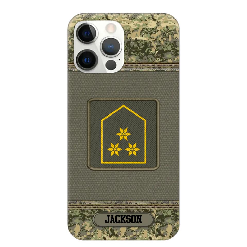 Personalized Austrian Soldier/ Veteran Rank Camo Phonecase Printed 23FEB-DT03