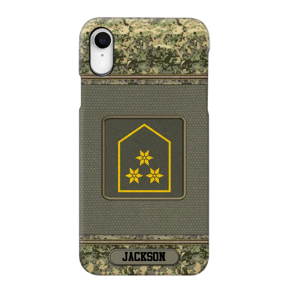 Personalized Austrian Soldier/ Veteran Rank Camo Phonecase Printed 23FEB-DT03