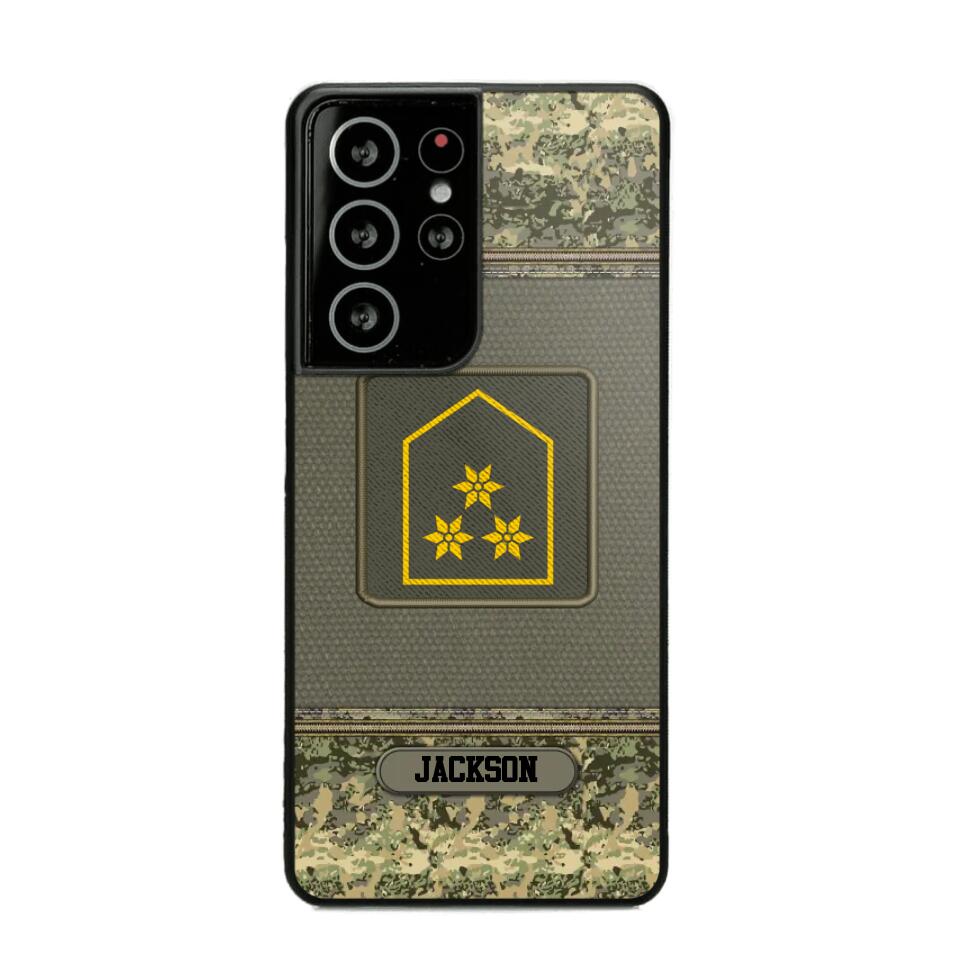 Personalized Austrian Soldier/ Veteran Rank Camo Phonecase Printed 23FEB-DT03