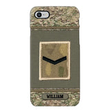 Personalized British Soldier/ Veteran Rank Camo Phonecase Printed 23FEB-DT03