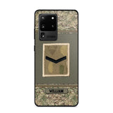 Personalized British Soldier/ Veteran Rank Camo Phonecase Printed 23FEB-DT03