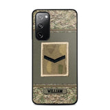 Personalized British Soldier/ Veteran Rank Camo Phonecase Printed 23FEB-DT03