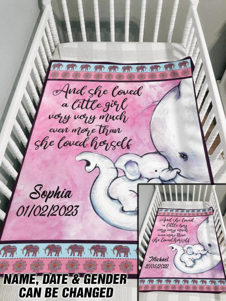 Personalized And She Loved A Little Girl Very Very Much Even More Than She Loved Herself Sherpa Fleece Blanket Printed QTVD0302