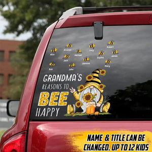 Personalized Grandma's Reasons To Bee Happy Kid Name Decal Printed 23FEB-VD03