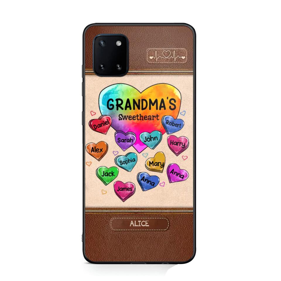 Personalized Grandma's Sweetheart & Kid Name Phonecase Printed 23FEB-VD06