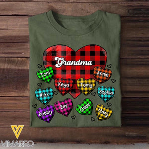 Personalized Grandma Sweet Heart with Kid Name Printed Tshirt 23FEB-HQ07