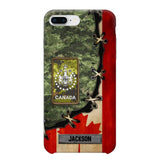 Personalized Canadian Soldier/ Veteran Rank Camo Flag Phonecase Printed 23FEB-DT09