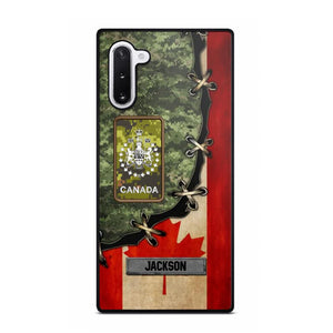 Personalized Canadian Soldier/ Veteran Rank Camo Flag Phonecase Printed 23FEB-DT09