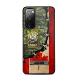 Personalized Canadian Soldier/ Veteran Rank Camo Flag Phonecase Printed 23FEB-DT09