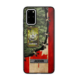 Personalized Canadian Soldier/ Veteran Rank Camo Flag Phonecase Printed 23FEB-DT09