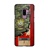 Personalized Canadian Soldier/ Veteran Rank Camo Flag Phonecase Printed 23FEB-DT09